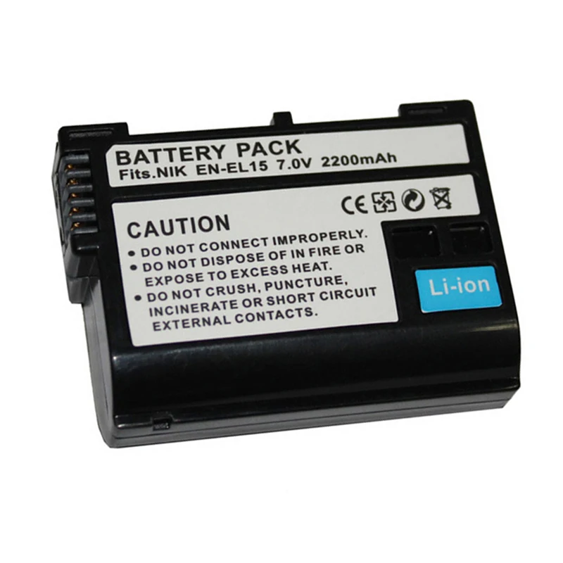 EN-EL15 Перезаряжаемые литий Батарея полный декодировать 2200 мА/ч, Батарея для Nikon D500 D600 D610 D750 D7000 D7100 D7200 D800 D850 D810