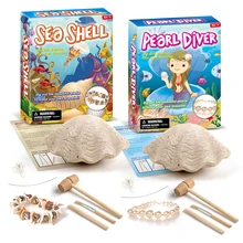 

Real Pearl Mining Kit & Bracelet Making Kit Dig Up Pearls & Sea Shell and Create a Bracelet Kids Geology Excavation Kits for Kid