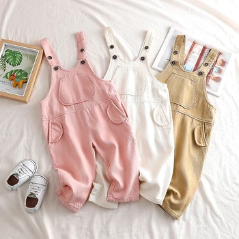 

9m-4t Kids clothing Cotton Baby Long Pants Overalls Girls Boys Jeans Jumpsuit Children Rompers Toddler Clothes High Quality