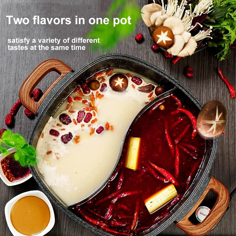 SUPOR Electric Chinese Hot Pot Pan 2 in 1 Hot Pot Portable 6L Durable Material Fast Even Heated For Shellfish Vegetables Home 5
