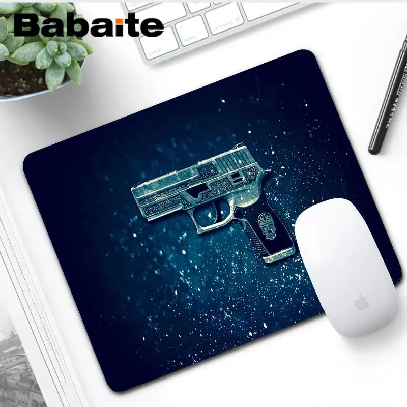 Babaite заказной кожи CS GO пистолет резиновая мышь прочный Настольный коврик для мыши ноутбук игровой Lockedge мыши коврик для мыши - Цвет: No LockEdge 25x29cm