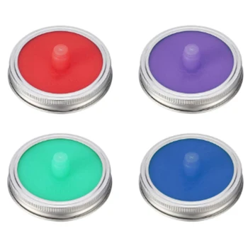 

4Pcs Waterless Food Grade Silicone Fermentation Airlocks Lids Fermenting Covers Kit Bands For Wide Mason Jars Sealing Leak Proof