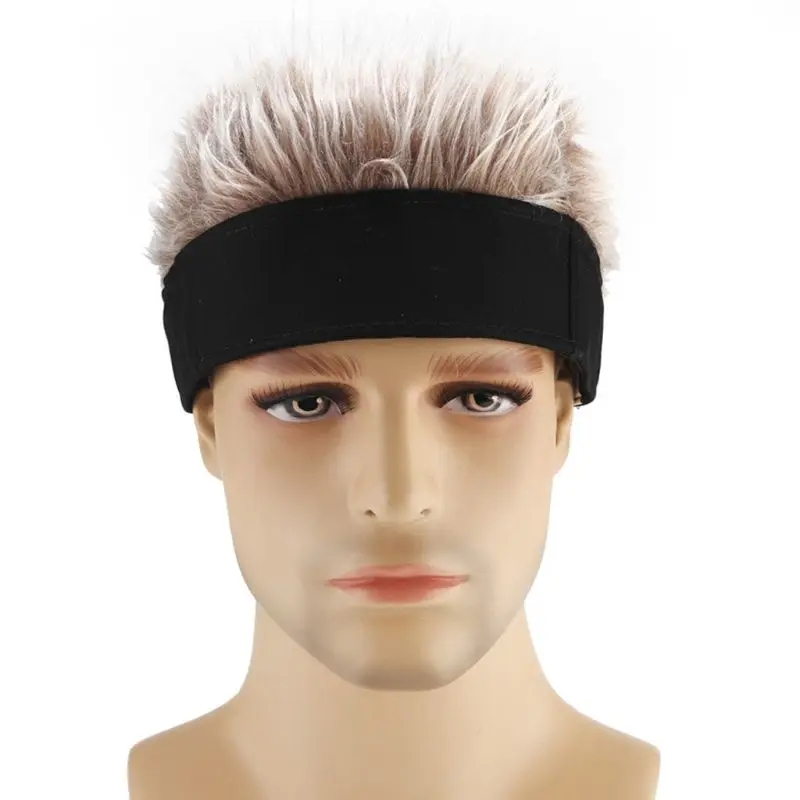 

Hat with Spiked Fake Hair Funny Retro Short Melon Wig Skull Landlord Cap Adjustable Streetwear Men Women Novelty Hip Hop Beanie
