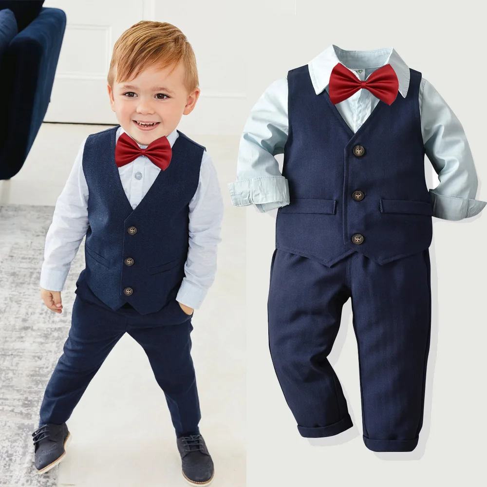 Одежда для детей; Осень-зима г.; одежда для маленьких мальчиков; свадебная одежда для джентльмена в британском стиле; детская одежда; костюм для мальчиков; комплекты одежды - Цвет: Picture color