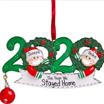 

New 2020 Quarantine Personalized Ornaments Survivor Family With Face Masks Hand Sanitized Christmas Ornament