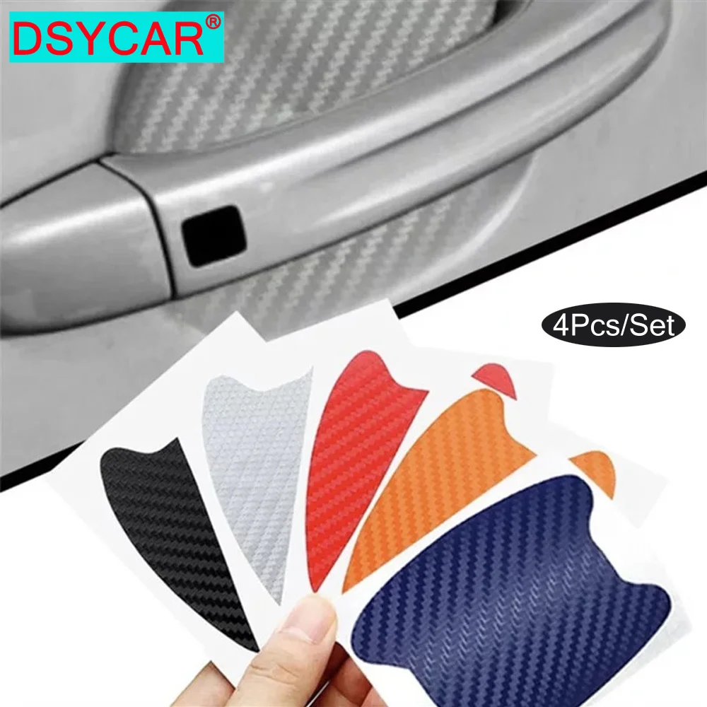 4Pcs Auto Griff Schutz Film Universal Invisible Auto Carbon Faser Tür Griff  Aufkleber Kratzer Beständig Aufkleber Auto Styling