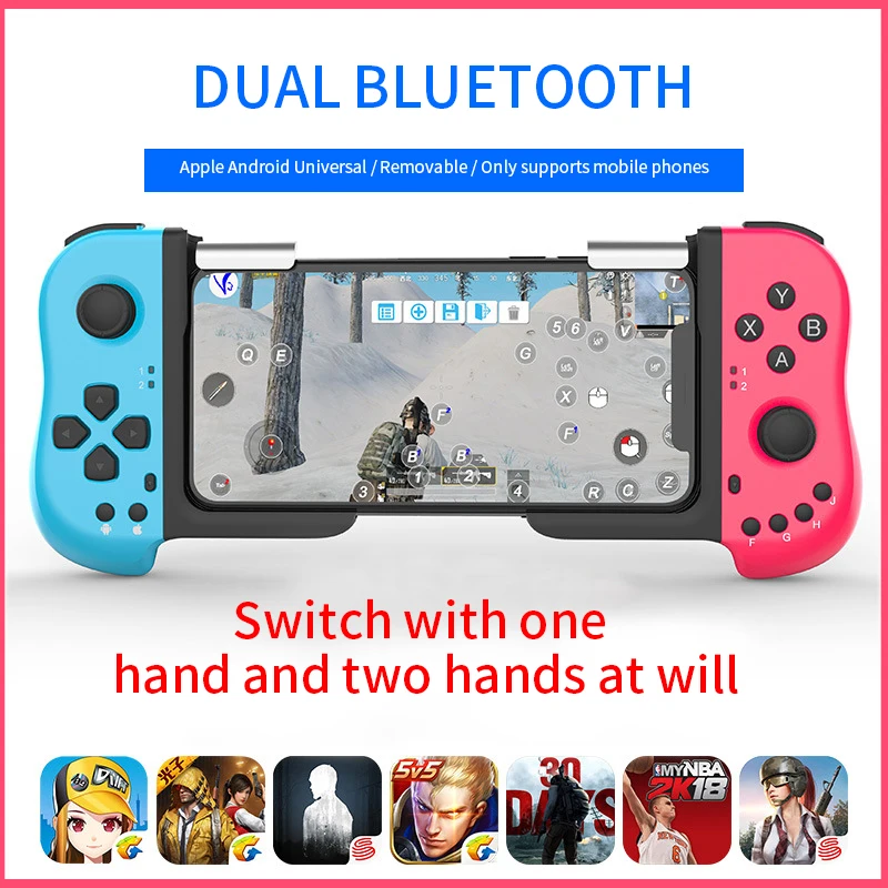 

Bluetooth Gamepad One-handed Stretchable Gaming Joystick Wireless Game Controller for iOS Android Mobile Phone Bluetooth TV 2020