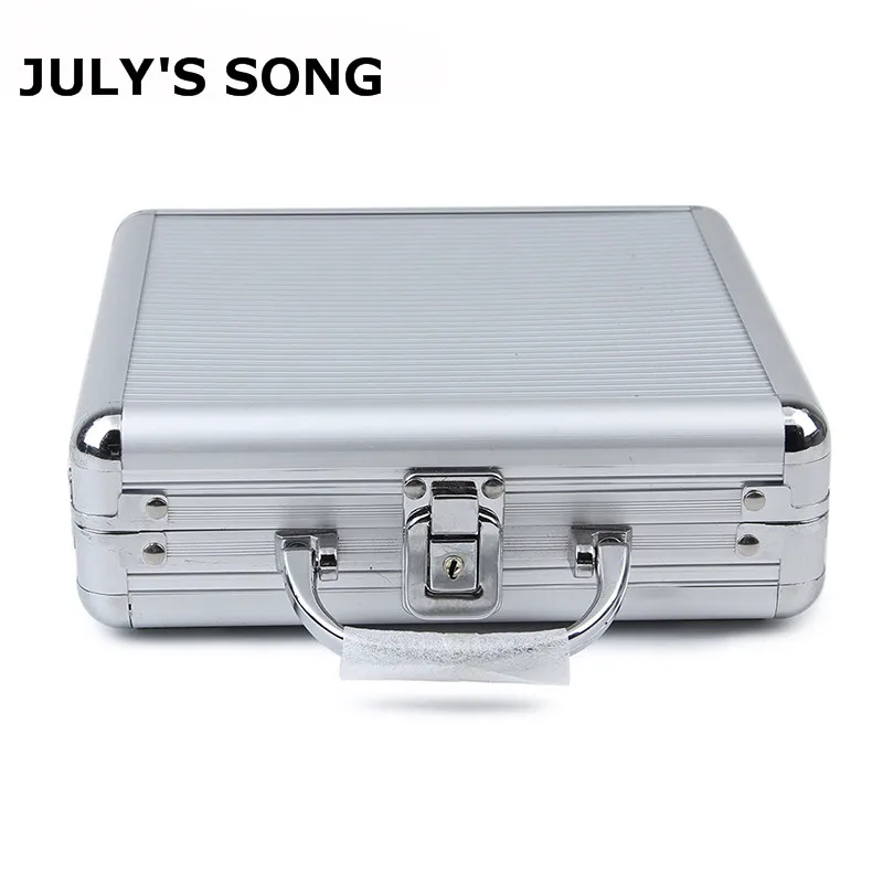 JULY'S SONG 100 шт Емкость кейс для фишек для покера портативный нескользящий чемодан алюминиевый Техасский игральные карты Фишки коробка
