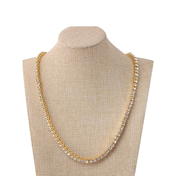 

Men's Hip Hop Bling Bling Iced Out Rhinestone Tennis Link Charm Punk Jewelry Fashion Necklace Choker Long 1 Row Necklaces