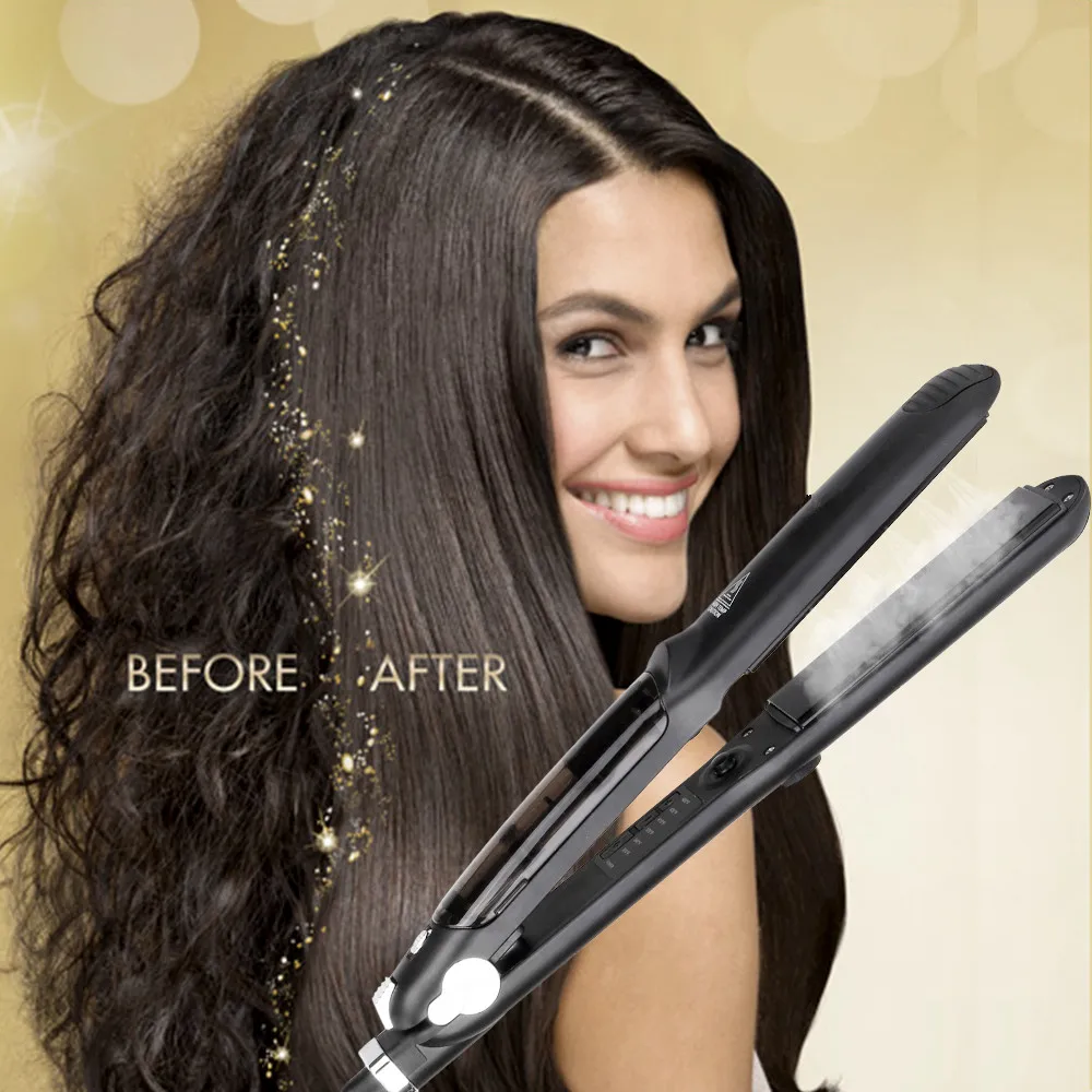 

Professional Steam Hair Straightener Iron Argan Oil Vapor System Tourmaline Ceramic Hair Care Styling Tools Flat Irons