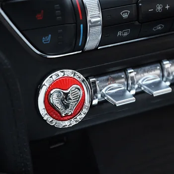 

Car Engine Start/Stop Switch Button Cover Trim Keyless Cobra Cover Interior Moulding for Ford Mustang 2015+