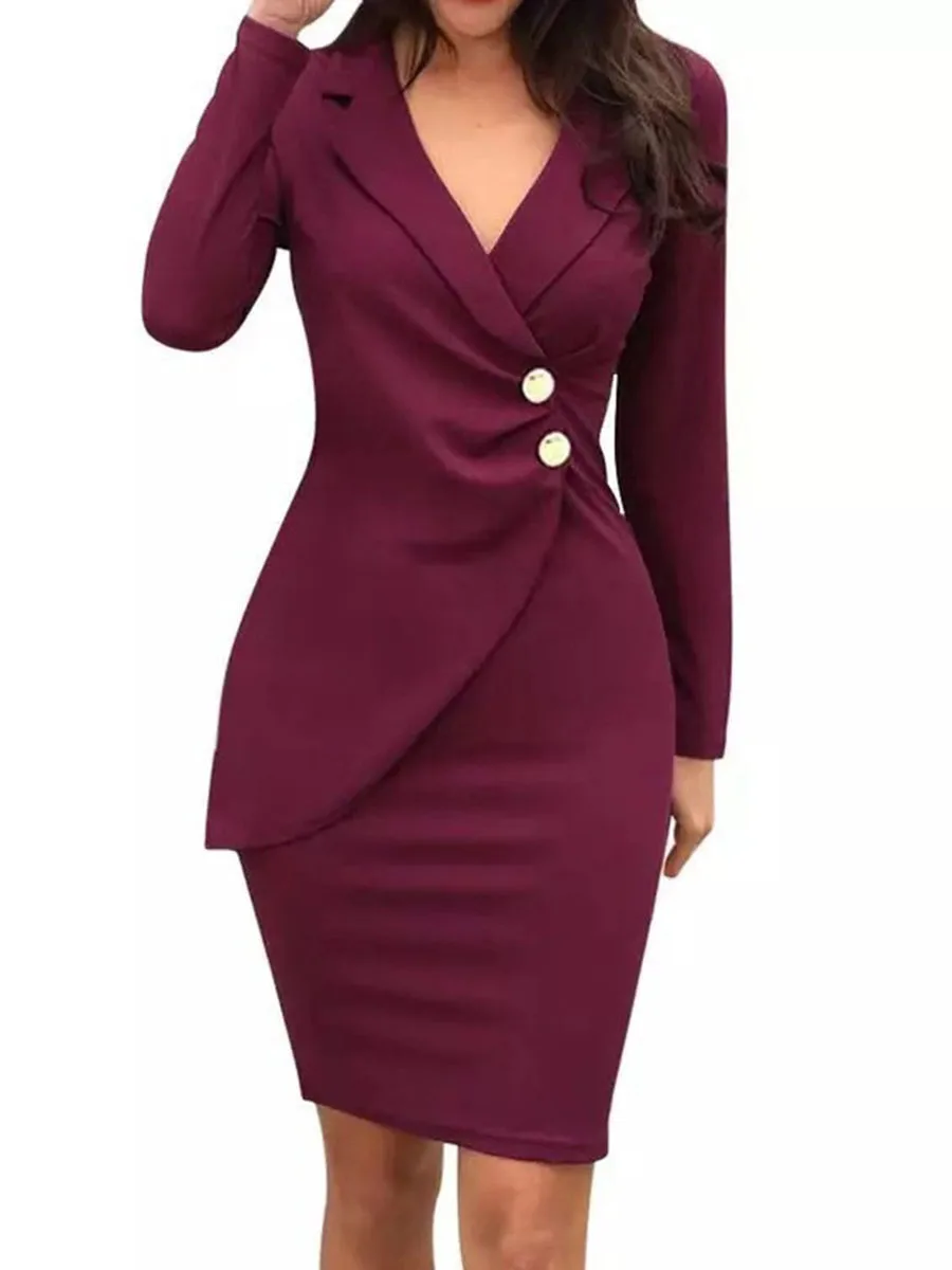 REPHYLLIS Women Sexy Bodycon Wear to Work Office Ladied Cloth Casual Party Cocktail Dress black dress Dresses