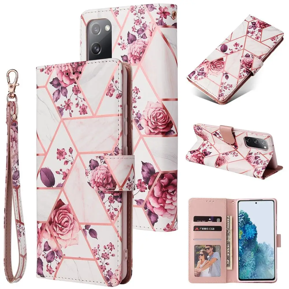 Marble Painted Flip Wallet Case for iPhone 12 Mini 11 Pro XR X XS MAX 7 8 6 6S Plus SE PU Leather Coque Stand Cards Holder Funda designer phone cases Cases For iPhone