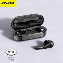 Wei auriculares TWS con Bluetooth, cascos compatibles con carga inalámbrica, cancelación de ruido, graves HiFi 6D con micrófono, Control táctil, para videojuegos