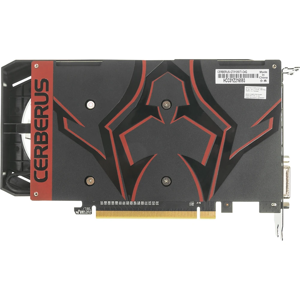 Видеокарта Asus PCI-E CERBERUS-GTX1050TI-O4G NV GTX1050TI 4096Mb 128b GDDR5 1366/7008 DVIx1/HDMIx1/D