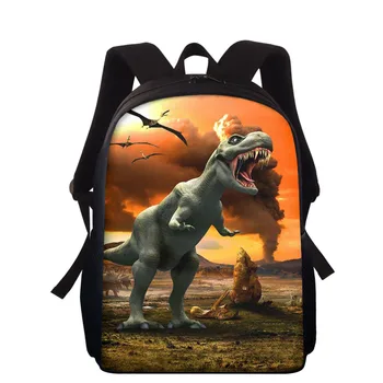 

16 Inch Children Dinosaur Student Schoolbags 2020 Children Kids Boys Fashion Cute Cartoon Dinosaurs Print Shoulder Backpack Bags