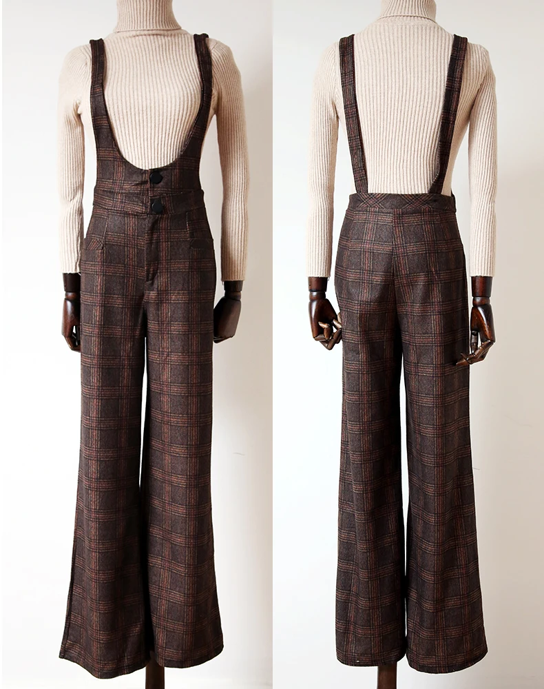 Women Long Overall Pants Woolen pants