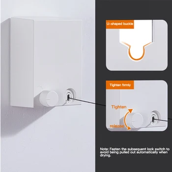 

Punch-Free Wire Clothes Drying Rack Artifact ClotheslineHanging Rope Wall Hanging Stretch Retractable Home Hotel Outdoor Indoor