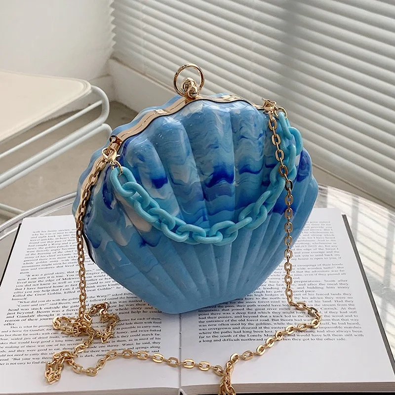 Shell Shape Party Clutch Bag Evening Bag New Elegant Crossbody For Women Shoulder Chain Chic Purses And Handbags