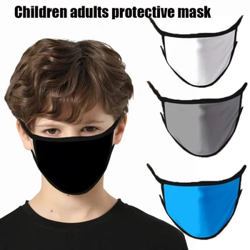 

Washable Dust-proof Pritective Mask Ice Silk Children Adults Mouth Mask Solid Color Anti-fog Face Mask Anti-Pollution Mask