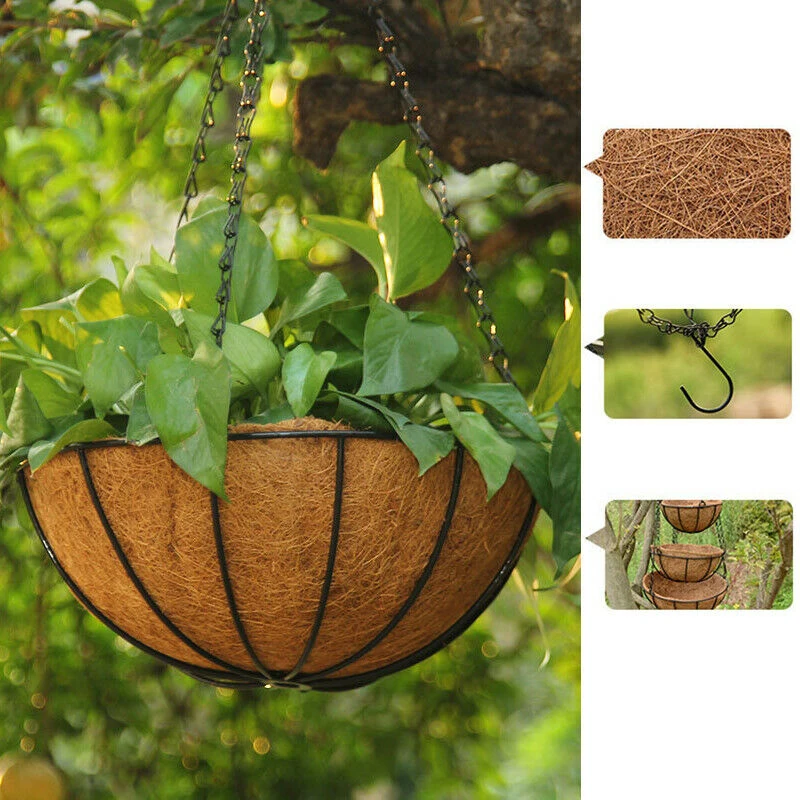 1pc Hanging Coconut Pots Creative Home Garden Hang Plants Holder Decoration Vegetable Flower Pots Decor