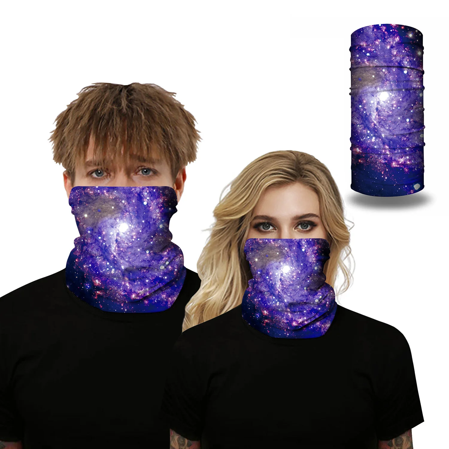 Hot style new star polyester digital print outdoor sunshade beanie sport bug scarf neck gaiter mask multi-function headband mens dress scarf