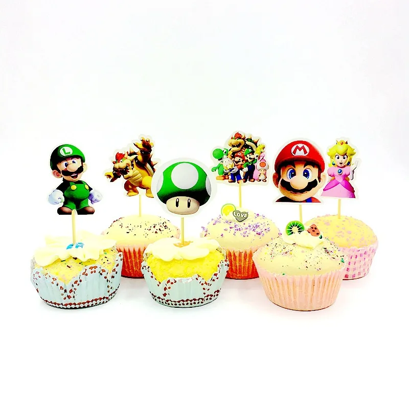 Jeune Patron Joyeux Anniversaire Gateau Topper Papier Super Mario Anniversaire Cupcake Toppers Decor Pour Enfants Fete D Anniversaire Gateau Decorations Aliexpress Maison Animalerie