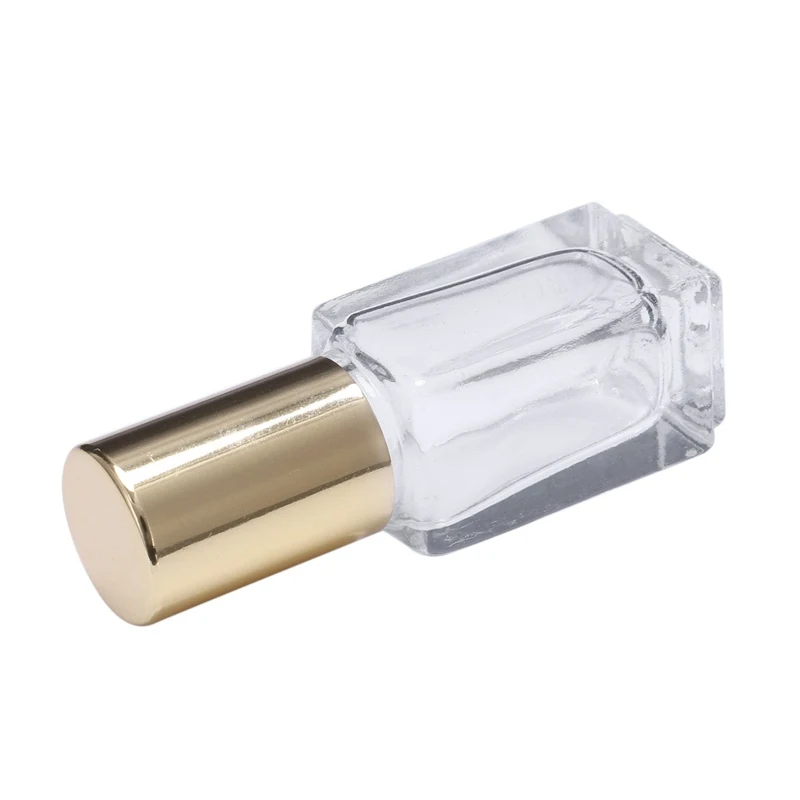

Empty 4Ml Refillable Clear Square Ball Perfume Glass Bottle Refillable Bottle With Gold Silver
