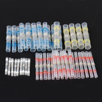 

50PCS Waterproof Solder Seal Sleeve Splice Terminals 0.5-6.0mm2 Heat Shrink Electrical Wire Butt Connectors 10-26AWG Kit