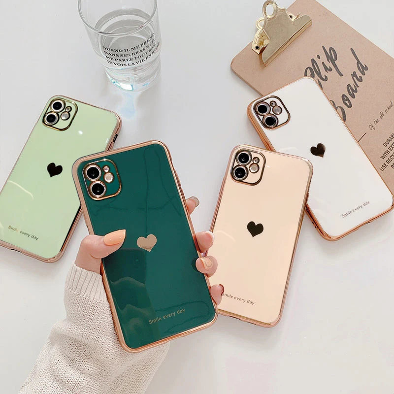 Shockproof Cute Heart TPU Case Cover For iPhone 15 14 13 12 11 Pro Max X XS  XR 8