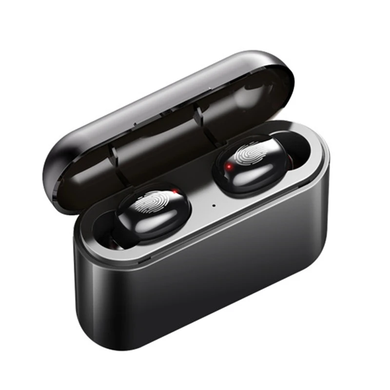 TWS наушники беспроводные наушники Bluetooth наушники стерео гарнитура наушники для телефона с зарядным устройством Bluetooth наушники - Цвет: A1black