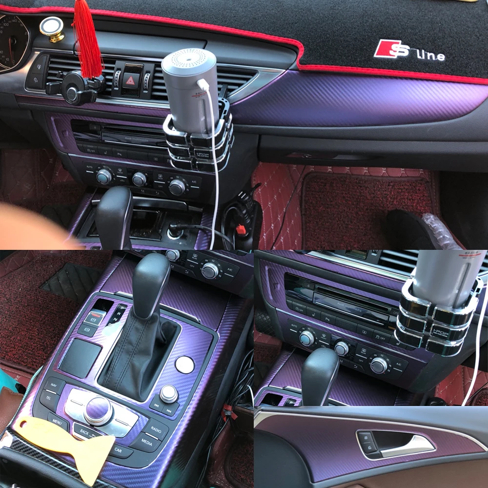 Автомобильный-Стайлинг 3D/5D углеродное волокно Автомобильный интерьер центральная консоль изменение цвета молдинг наклейки для Audi A6 C7 2012