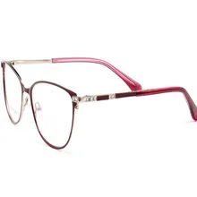 Женские Ретро очки с полной оправой из нержавеющей стали, Роскошные Алмазные асферические линзы, оптические очки, Анти-усталость, очки для чтения, женские очки