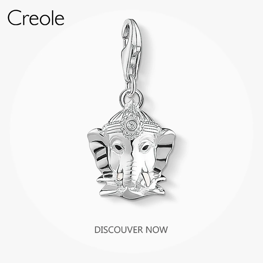 

Hindu God Ganesh Charm Pendant,2019 Winter Fashion Overcome Obstacles Trendy Jewelry Real 925 Sterling Silver Gift for Women Men