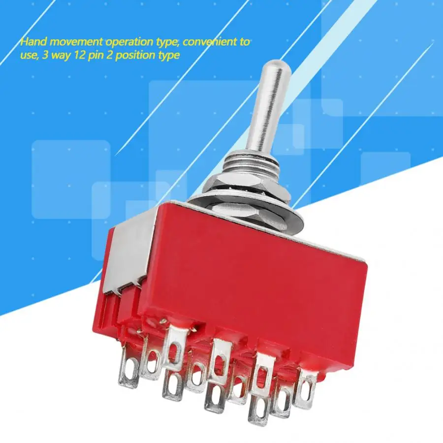 

5PCS MTS-402 Mini Toggle Switch 6mm 12 Pin 2 Position Latching Switch ON-ON 2A 250VAC 5A 120VAC