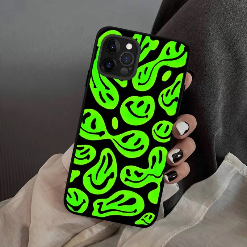 Trippy Smiley Face Phone Case for iPhone 13 12 mini 11 pro Xs max Xr X 8 7 6 6s Plus 5s cover