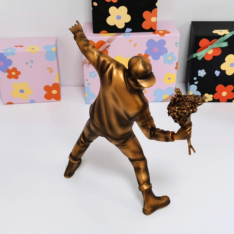 FLOWER BOMBER BRONZE STATUE ♯2 Man with Flowers💐✨ #Ornament