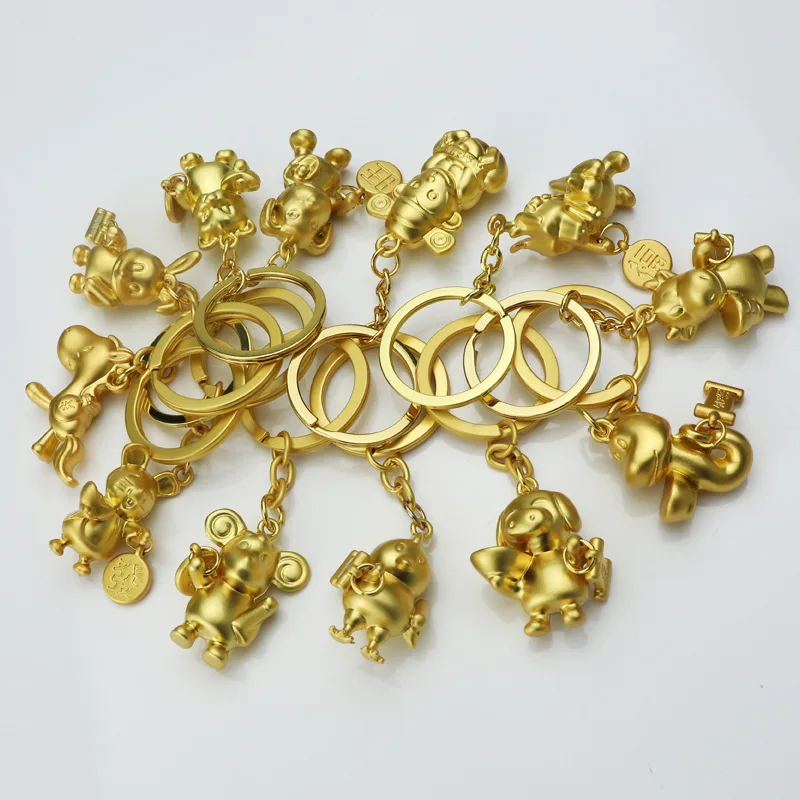 Металлические брелки 3D Китайский зодиакальный брелок Новогодняя компания рекламный подарок настраиваемые, с логотипом