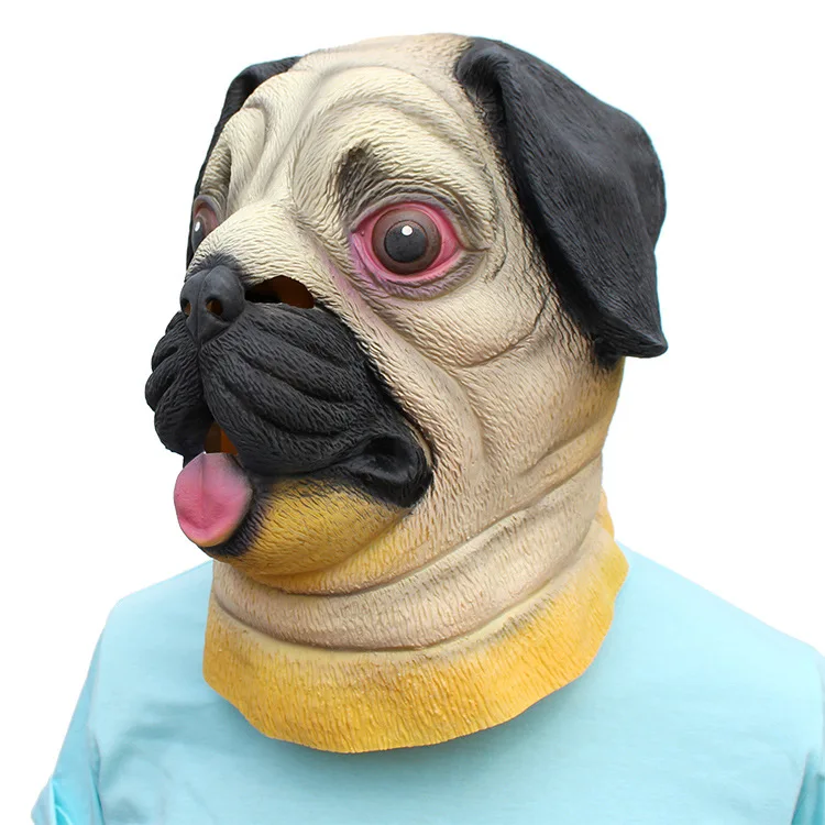 

Halloween Latex Animal Pug Mask Holiday Party Decoration Props