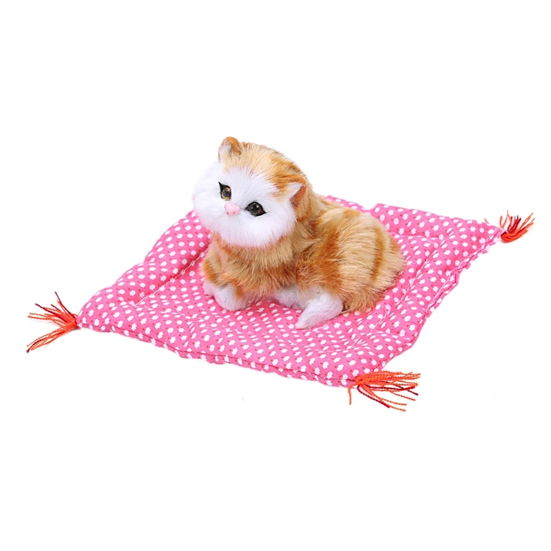 Милые игрушки для кошек со звуком котята игрушки для кошек куклы плюшевые игрушки подарки для детей мальчиков и девочек(желтый кот