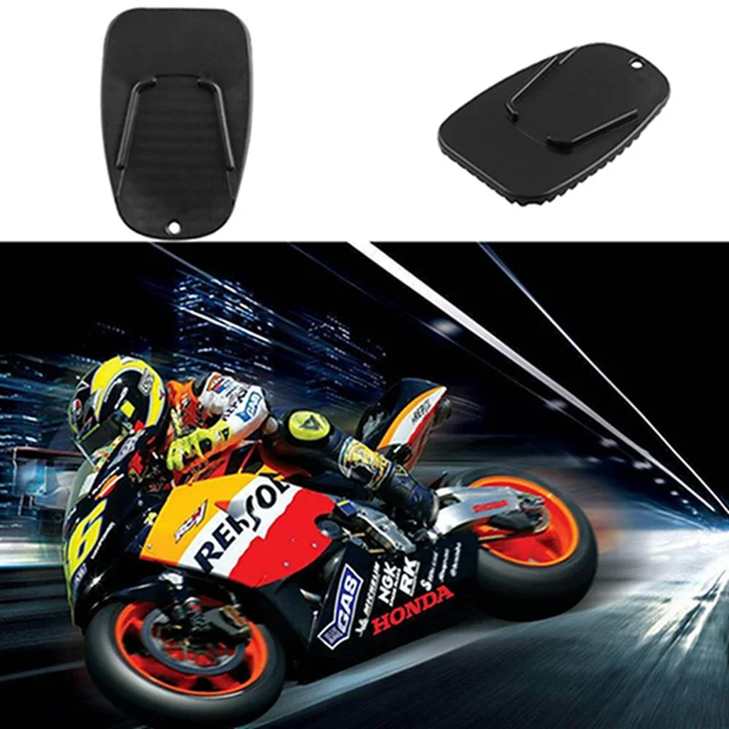 1 шт., черная универсальная мотоциклетная пластиковая боковая подставка, мотоциклетная подножка, нескользящая пластина, боковое расширение, опорная подставка для ног