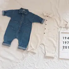 Комбинезон в Корейском стиле для девочек и мальчиков, осенние модные детские штаны для детей 1-6 лет