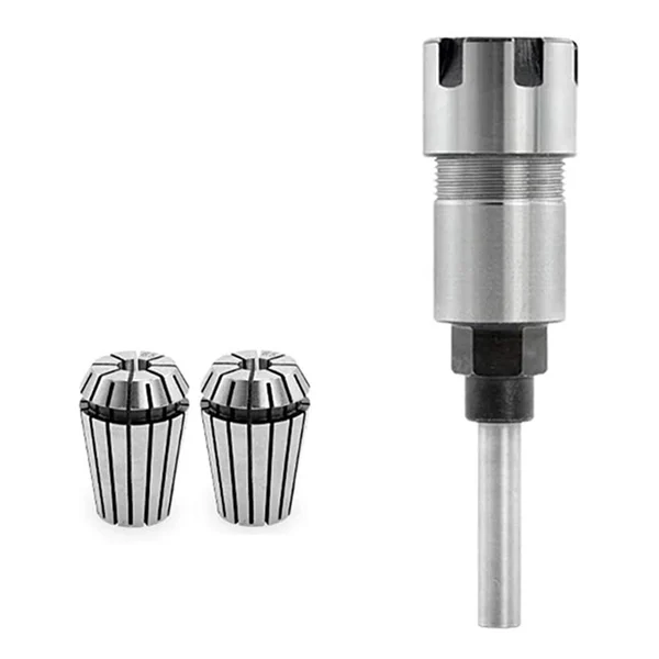 

1/4 Inch Shank ER16 Router Collet Extension Rod Collet Chucks Adapter with 2 Pcs Spring Collet Set(6.5mm & 8mm)