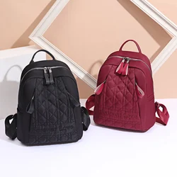 Casual Backpack New Oxford Women Top-Handle Backpack 2022 Waterproof For Travel Solid Color School SAC Bags Purses Side Pockets