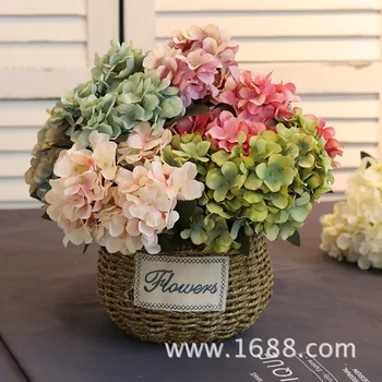 

6/forks Silk Hydrangeas Artificial Flowers Wedding Flowers for Bride Hand Silk Blooming Peony Fake Flowers White Home Decoration