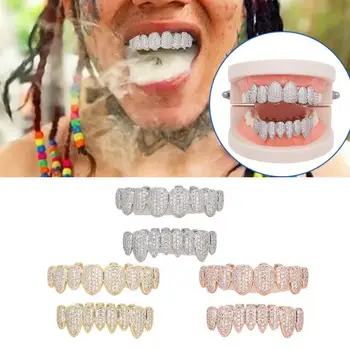 

925 jewelry Teeth Set Teeth Decoration for Halloween Party Single Tooth Bling Teeth