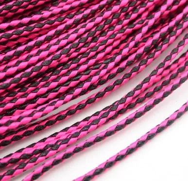 

3mm 10meter high quality factory mix color Jewelry real Round Genuine Leather cords Bracele Cord string Rope dst4s