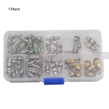 

134pcs Car Air A/C Conditioning Condition Stem Valve Cores Remover Tool for Schrader Maintenance Assortment Combo