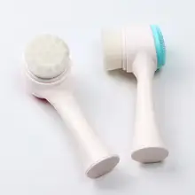 2 в 1 двухсторонняя щетка для очищения лица мягкая щетина силиконовый массажер большая ручка портативный ручной инструмент для очистки отшелушивания