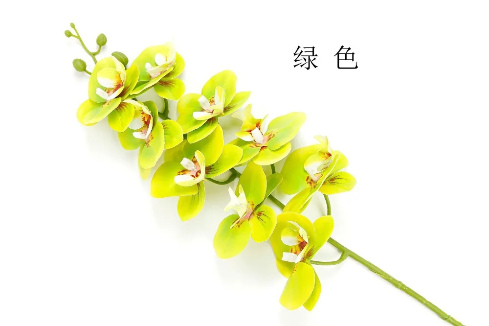 Искусственный цветок, имитация одной ветки, 3D печать, 9 головок, фаленопсис, настоящее ощущение, Орхидея, для свадебного украшения дома